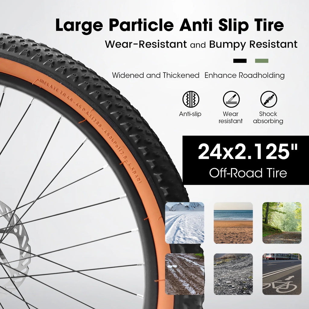 24 inch Mountain Bike Bicycle with Disc Brake, Black Y194