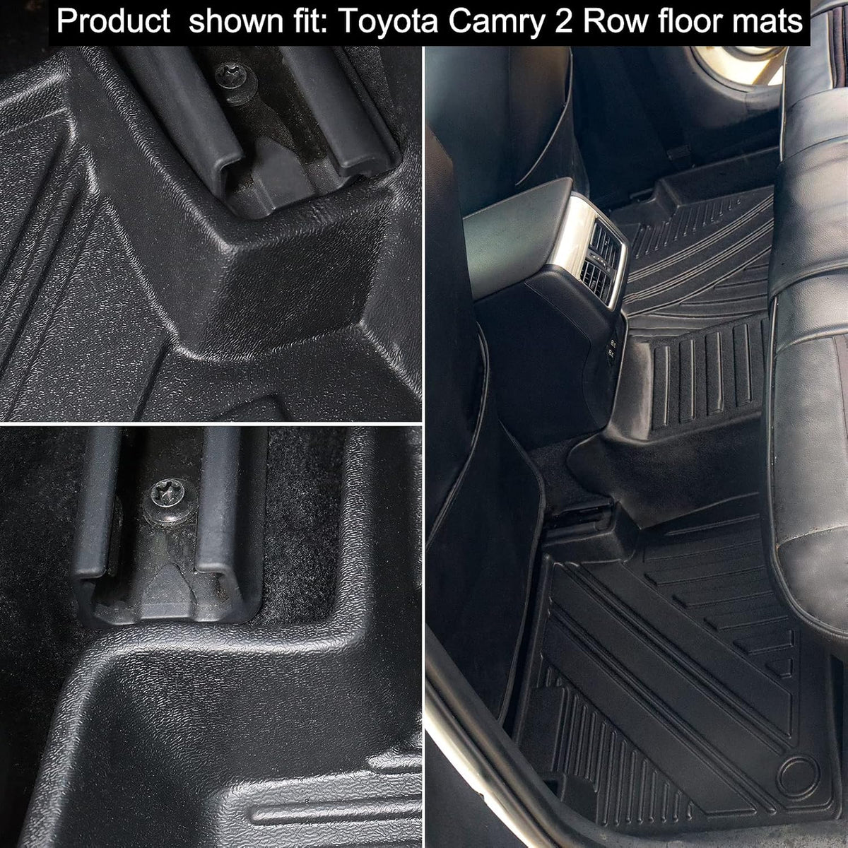 Black Rubber Floor Mats and Cargo Liner for Toyota Camry A3965
