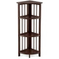 Truffle Brown 4-Shelf Corner Folding Bookcase R96964