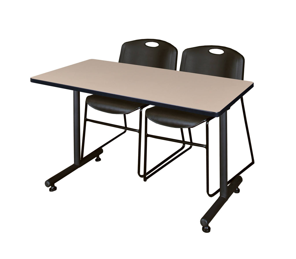 Black Training Table and 2 Stack Chairs V5350
