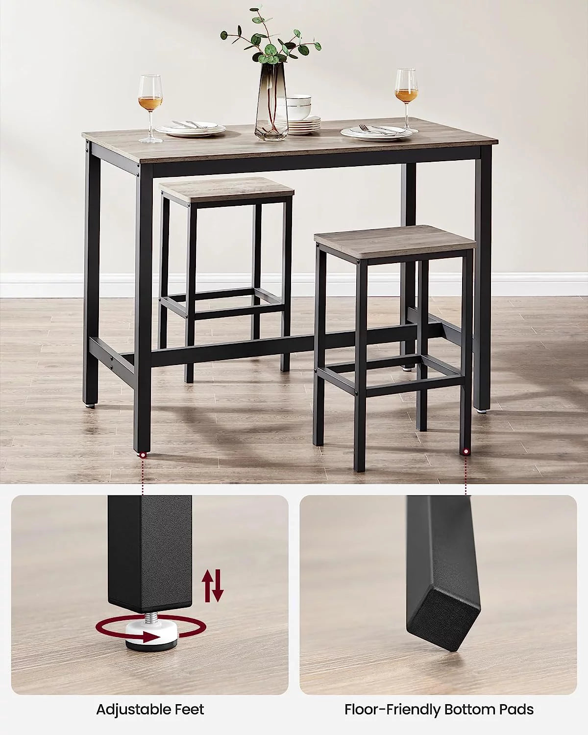 Bar Table Set with 2 Bar Stools Z518622
