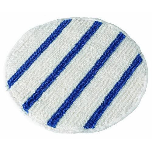 Blue/White Rayon Round Carpet Bonnet, 19x22 Diameter U758