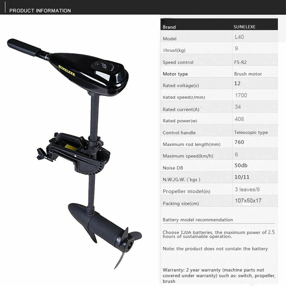 12V 408W Electric Trolling Motor I1382