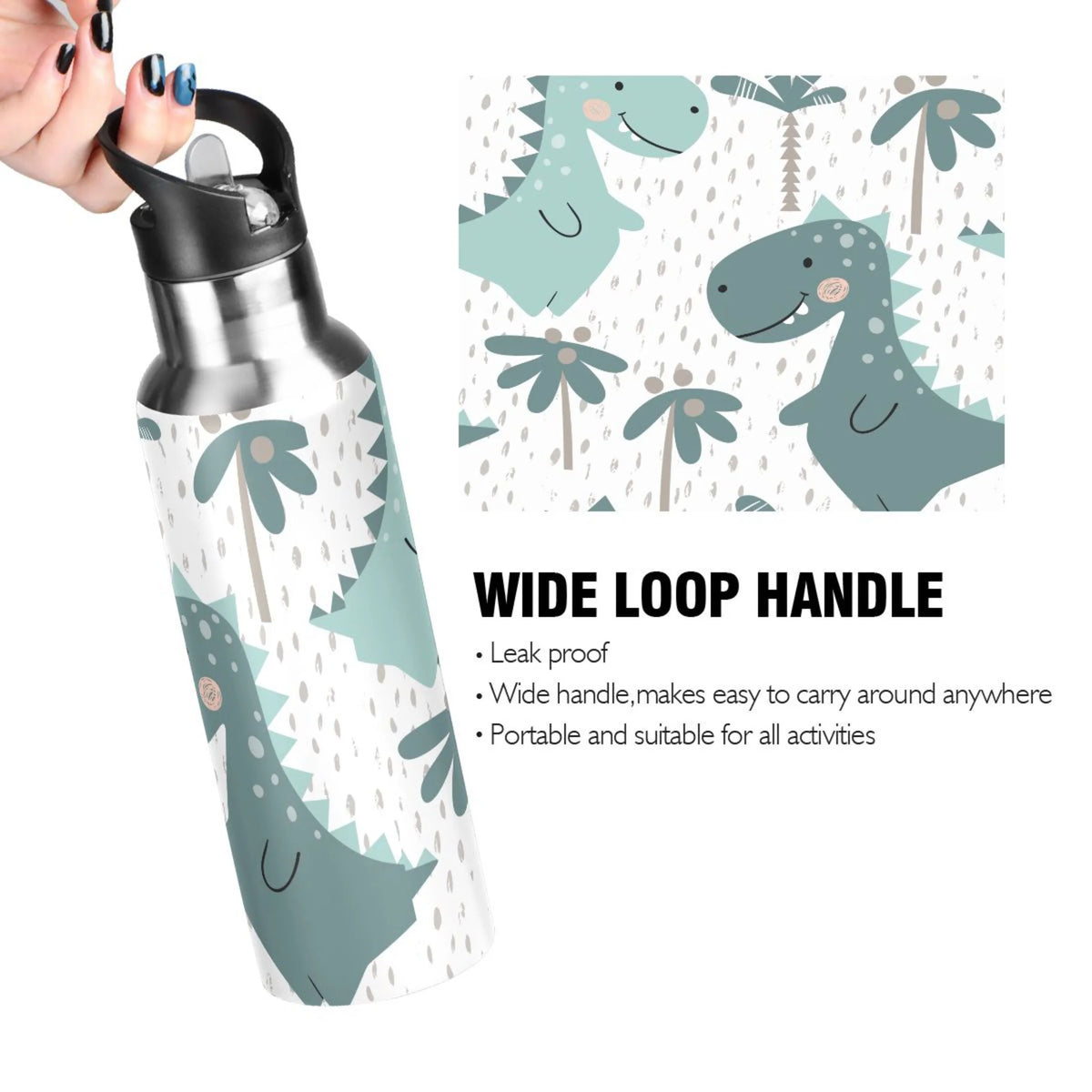 Stainless Steel Insulated Water Bottle with Straw Lid Y856