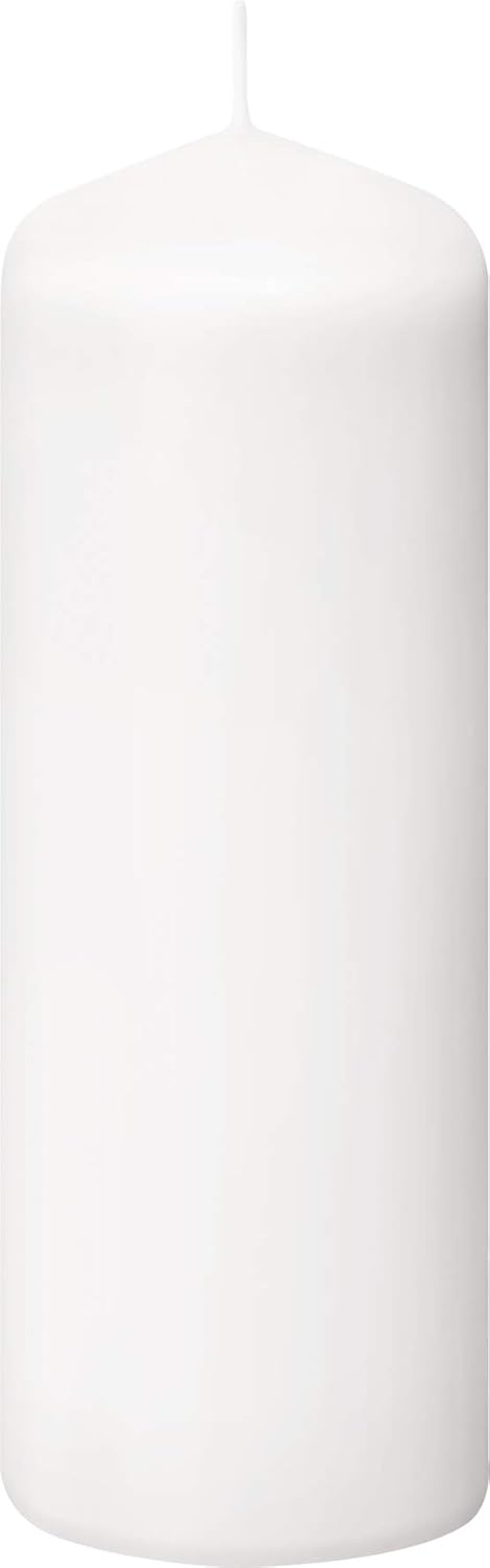 White Pillar Candles Set of 20 Unscented Dripless F491