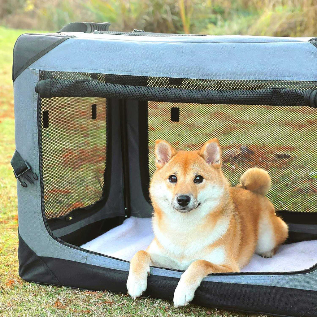 Collapsible 4-Door Soft Dog Crate W6486