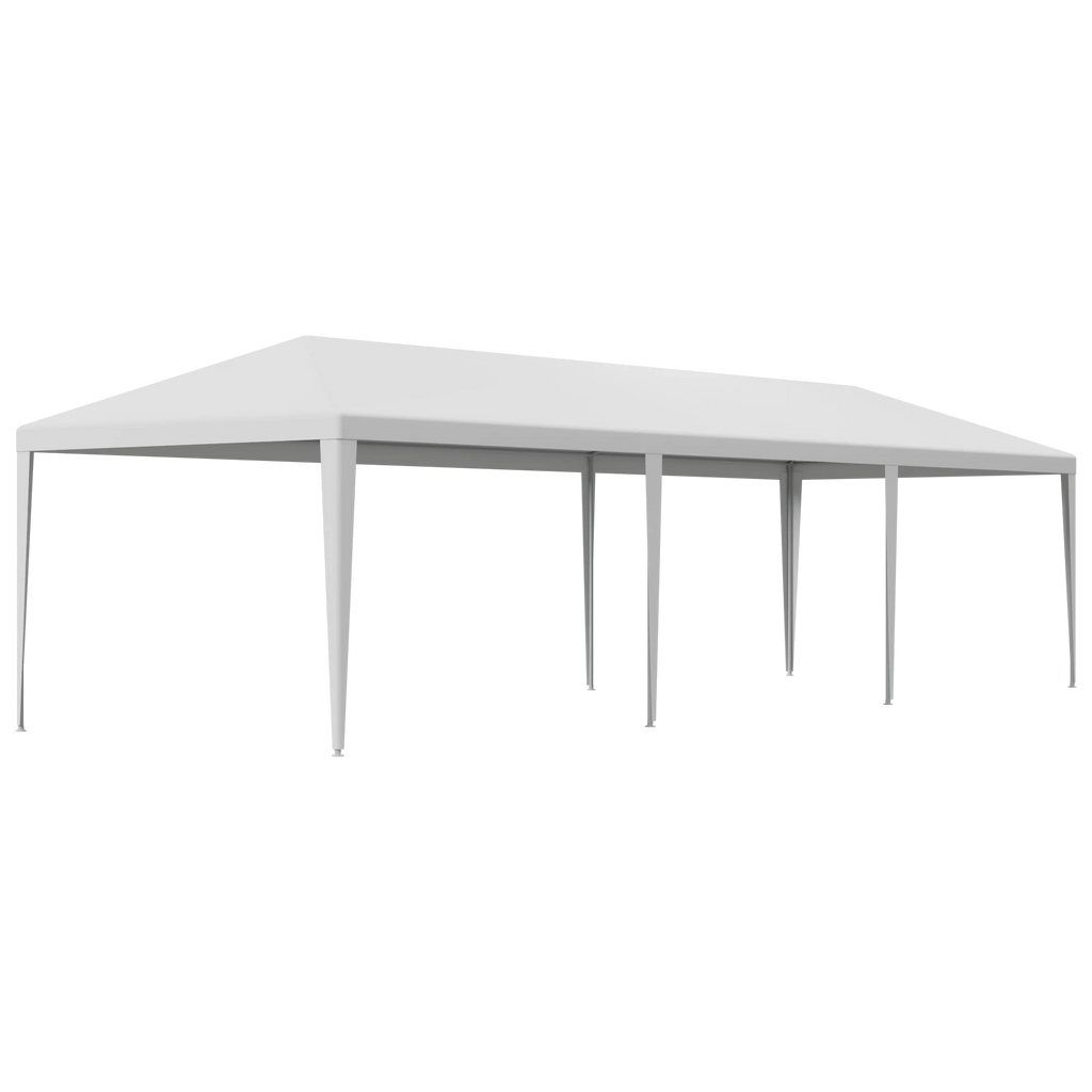 10'x 30' White Gazebo Canopy with 6 Windows & 2 Sidewalls R937094