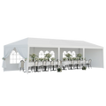10'x 30' White Gazebo Canopy with 6 Windows & 2 Sidewalls R937094