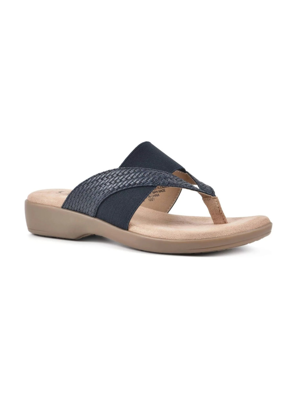 Navy Woven Slip On Thong Sandals G266027