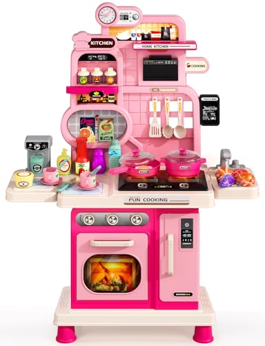 Kids Kitchen Playset with Sound & Light, Play Sink and Play Food C868065