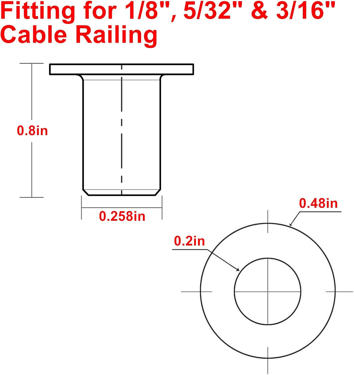 120 Pack Stainless Steel Protector Sleeves for Deck Cable Railing M38276