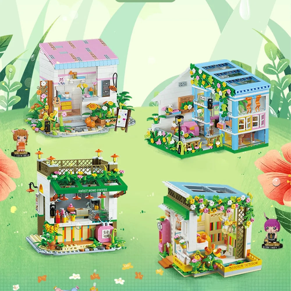 DIY Miniature Dollhouse Kit with Furniture and Flowers, 1:24 Scale J57319