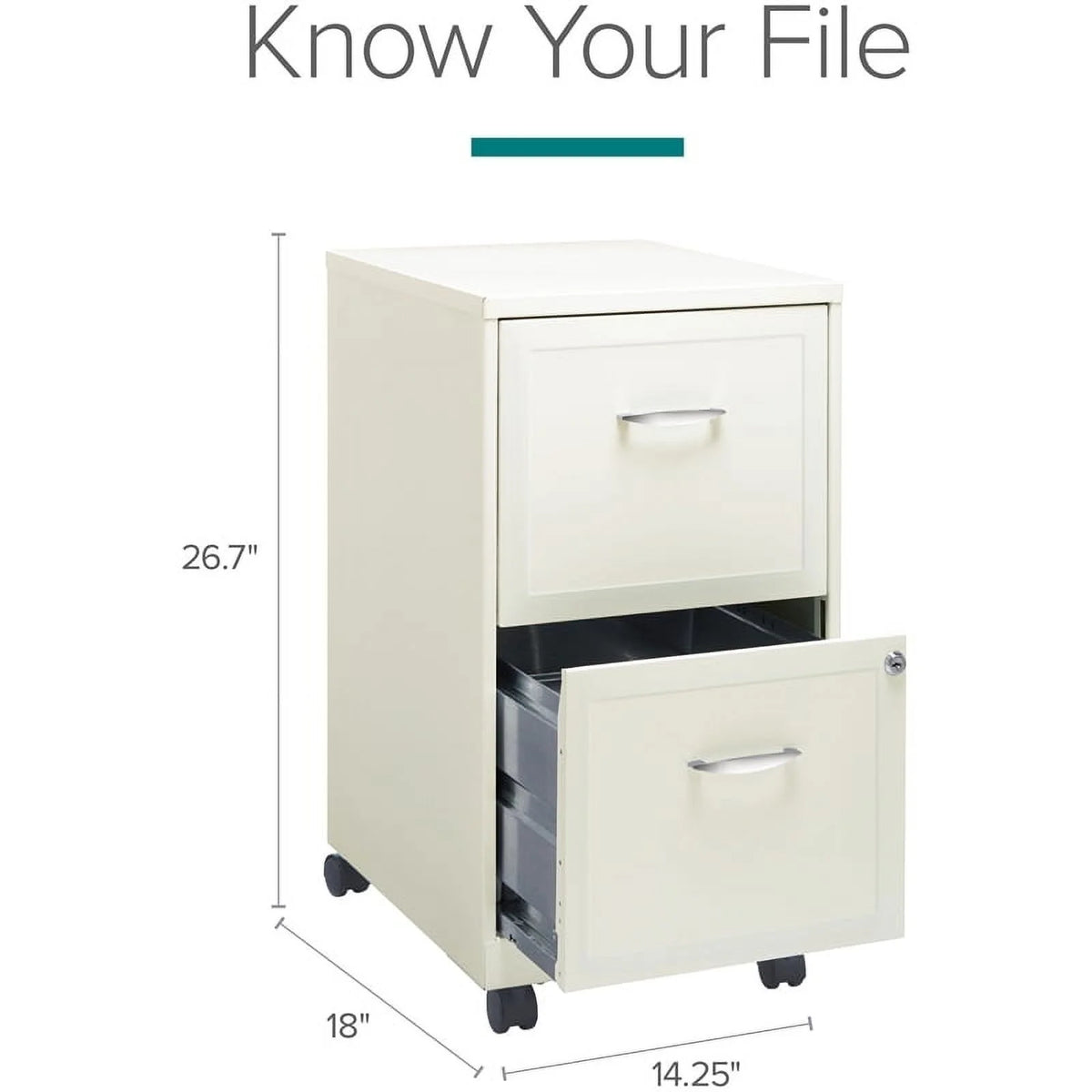 2 Drawer Steel Mobile File Cabinet P610144