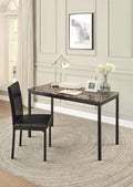 Marble Writing Desk with Leatherette Metal Chair E586