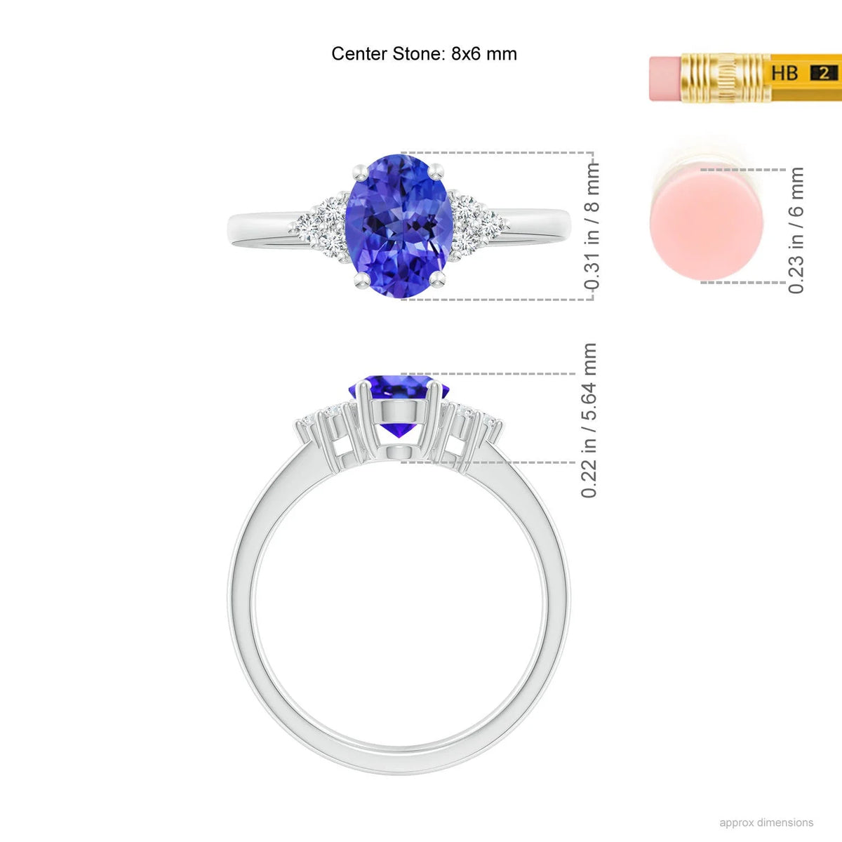 Natural Tanzanite Platinum Ring Size 7 X156633