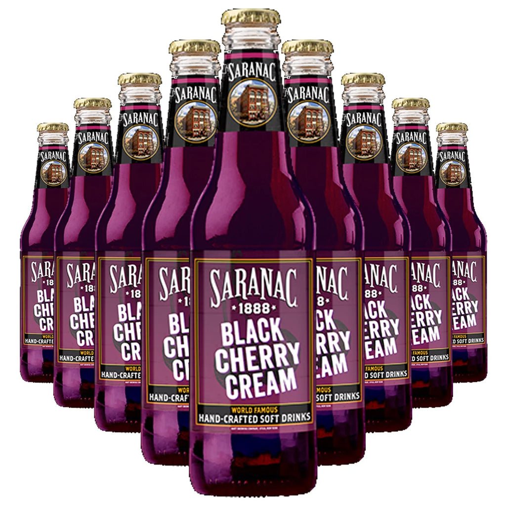 Black Cherry Cream Soda Soft Drink 12 Oz Glass Bottles 24 Pack G322461