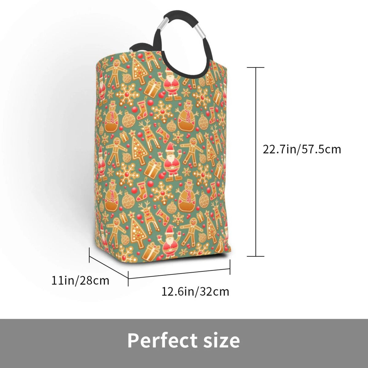 Large Collapsible Laundry Hamper with Aluminum Handle, 50L Q8160