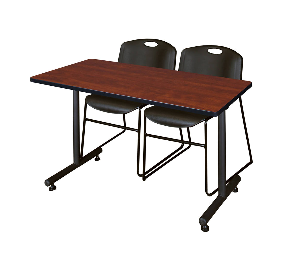 Black Training Table and 2 Stack Chairs V5350
