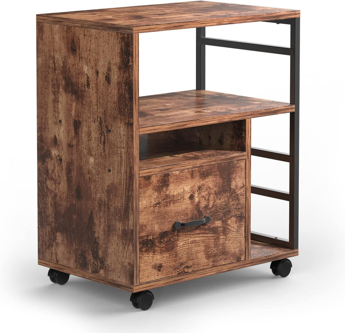 Black Mobile File Cabinet with Drawer C790