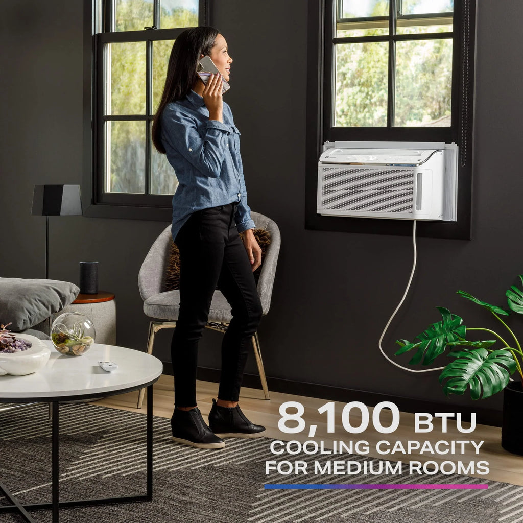 Ultra Quiet 8,200 BTU WiFi Enabled White Window Air Conditioner F6946