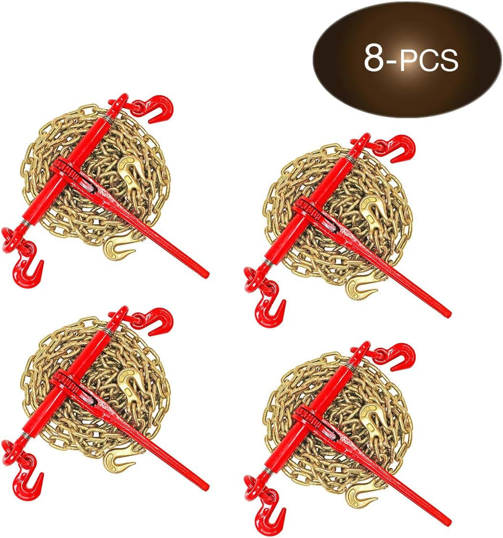 5/16” Grade 70 Chain and Load Binder Kit with 2 Binders and 2 Chains, 4,700 lbs. Safe Working Load B7869