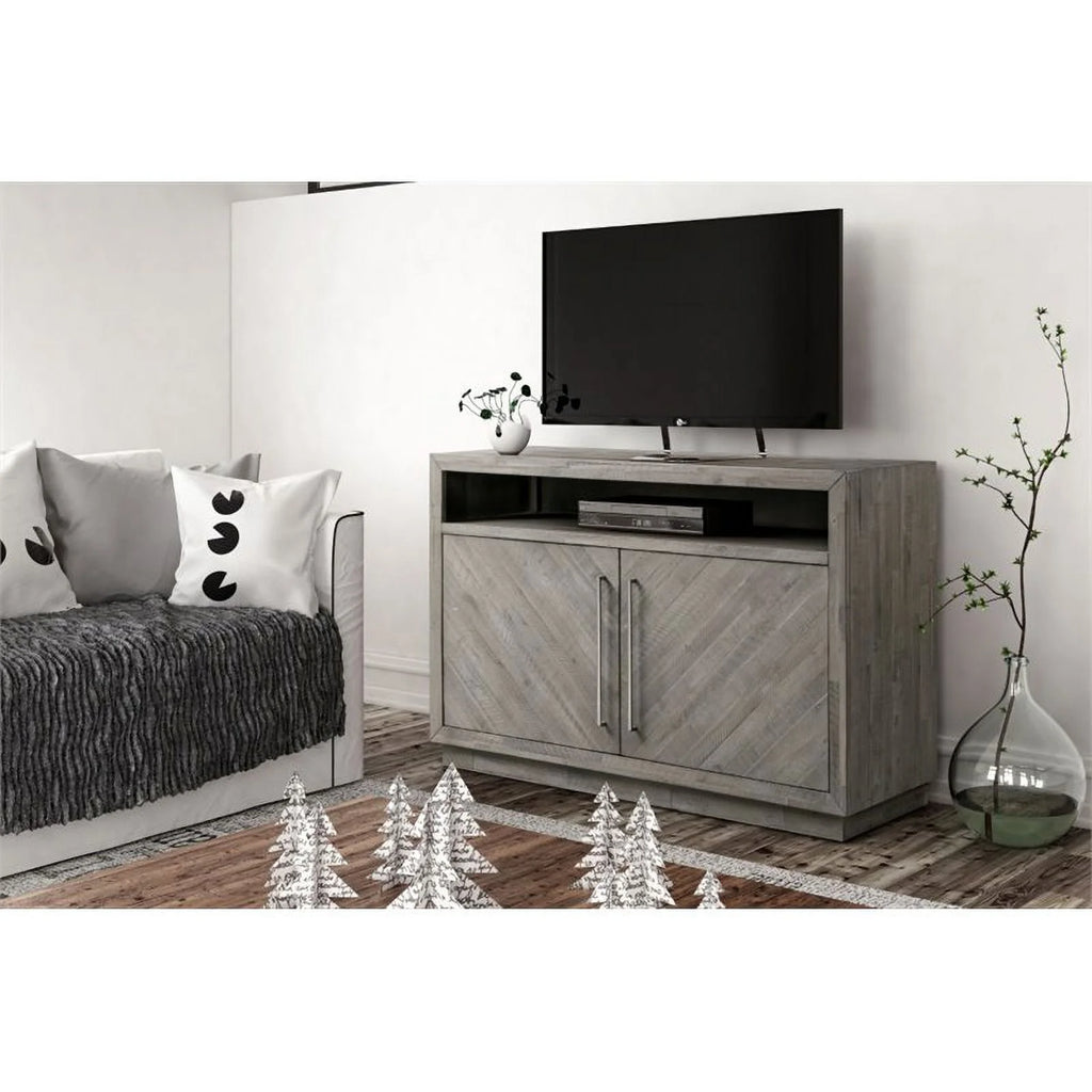 Gray Solid Wood TV Stand W9806