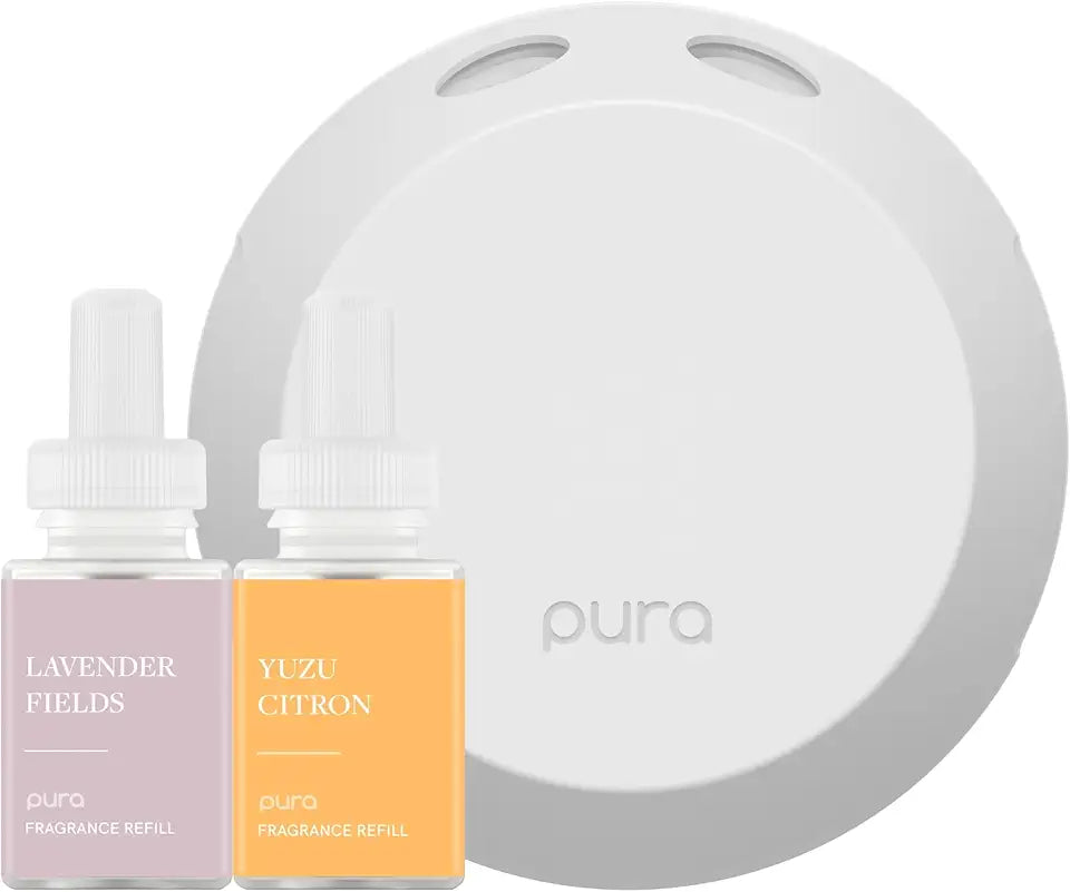 Smart Home Fragrance Device Starter Set - Scent Diffuser with Lavender Fields and Yuzu Citron Scent Refills T38453